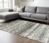 4' X 6' Grey And Ivory Geometric Power Loom Stain Resistant Area Rug